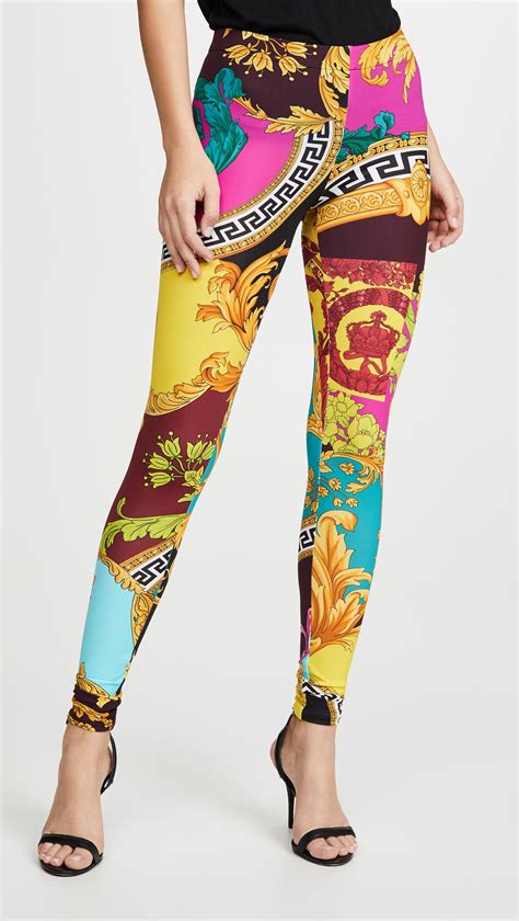 versace legging violet|Versace leggings for women.